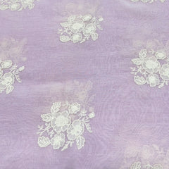 Light Lavender Floral Mul Chanderi Embroidery