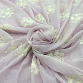 Light Lavender Floral Mul Chanderi Embroidery