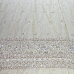 Natural Beige Daman Tissue Cut Dana Embroidery