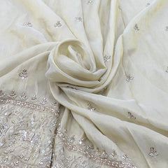 Natural Beige Daman Tissue Cut Dana Embroidery