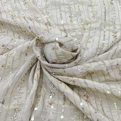 Natural Beige Stripes Tissue Cut Dana Embroidery