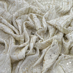 Natural Beige Stripes Tissue Cut Dana Embroidery