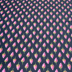 Black Floral Cotton Print