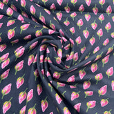 Black Floral Cotton Print