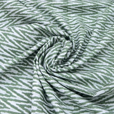 Pastel Green Zig Zag Cotton Print