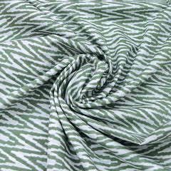 Pastel Green Zig Zag Cotton Print