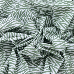 Pastel Green Zig Zag Cotton Print