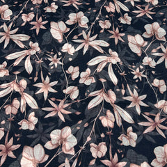 Black Tropical Japanese Mul Cotton Print