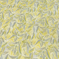 Light Yellow Tropical Leaf Mul Cotton Print