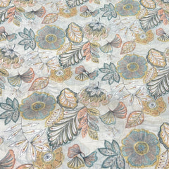 Pastel Beige Position Flower Mul Cotton Print