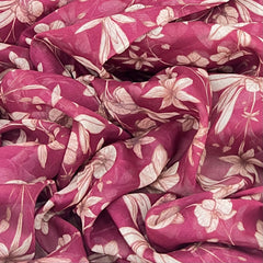 Wine Tropical Japanese Mul Cotton Print