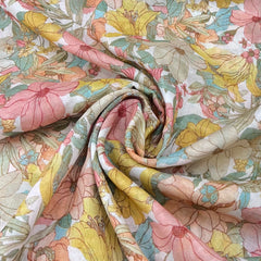 Off White Multicolour Carline Rose Mul Cotton Print