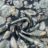 Black Floral Paisley Mul Cotton Print