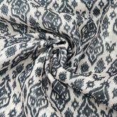 Beige With Black Geometric Linen Print