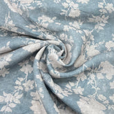 Pastel Blue All Over Floral Linen Print