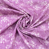 Light Purple Floral Cotton Linen Print