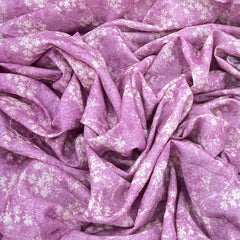 Light Purple Floral Cotton Linen Print