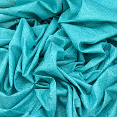 Turquoise Blue Self Cotton Linen Print