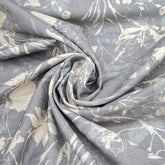 Dusty Grey All Over Floral Cotton Linen Print