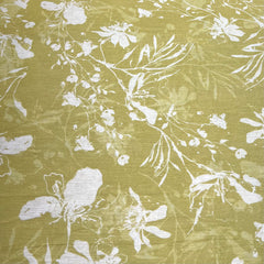 Light Pastel Yellow All Over Floral Cotton Linen Print