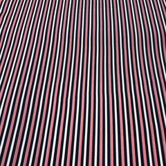 Nude Pink With Black Stripes Habutai Silk Print