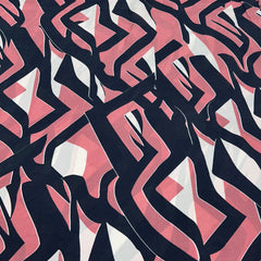 Nude Pink Graffiti Geometric Habutai Silk Print