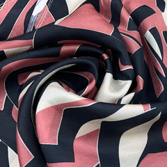 Nude Pink Graffiti Geometric Habutai Silk Print