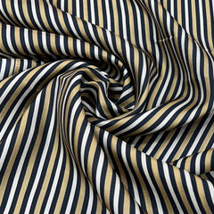 Mehendi Green With Black Stripes Habutai Silk Print