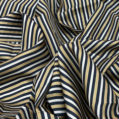 Mehendi Green With Black Stripes Habutai Silk Print