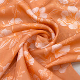 Light Orange Floral Jal Habutai Silk Print