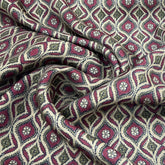 Light Green Geometric Habutai Silk Print