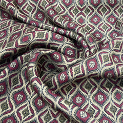 Light Green Geometric Habutai Silk Print