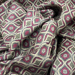 Light Green Geometric Habutai Silk Print