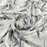 White Leaf Crepe Print