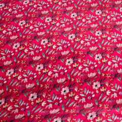 Maroon Red Vegetable Floral Crepe Print