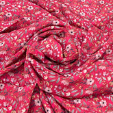 Maroon Red Vegetable Floral Crepe Print
