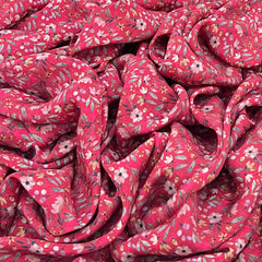 Maroon Red Vegetable Floral Crepe Print