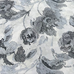 White Grey Bellini Floral Crepe Print