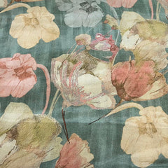 Pastel Green Retro Floral Tissue Print