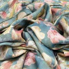 Pastel Green Retro Floral Tissue Print