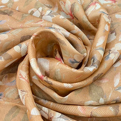 Light Orange Floral Tissue Zari Print