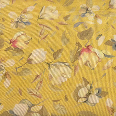 Yellow Floral Tissue Zari Print