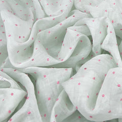 Mint Green Dotted Thread Mul Chanderi Embroidery