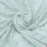Mint Green Mirror Work Mul Chanderi Embroidery
