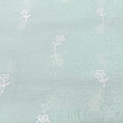 Light Pista Green Floral Butti Thread Mul Chanderi Embroidery