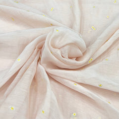 Light Peach Meena Butti Thread Mul Chanderi Embroidery