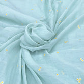 Powder Blue Meena Butti Thread Mul Chanderi Embroidery