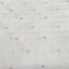 Off White Sequins Butti Mul Chanderi Embroidery