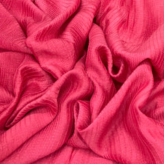 Carrot Pink Pintex Slub Silk Embroidery