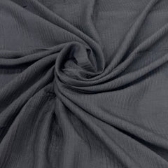 Black Pintex Slub Silk Embroidery